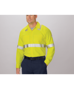 Bulwark Hi-Visibility Flame-Resistant Long Sleeve Work Shirt - SMW4