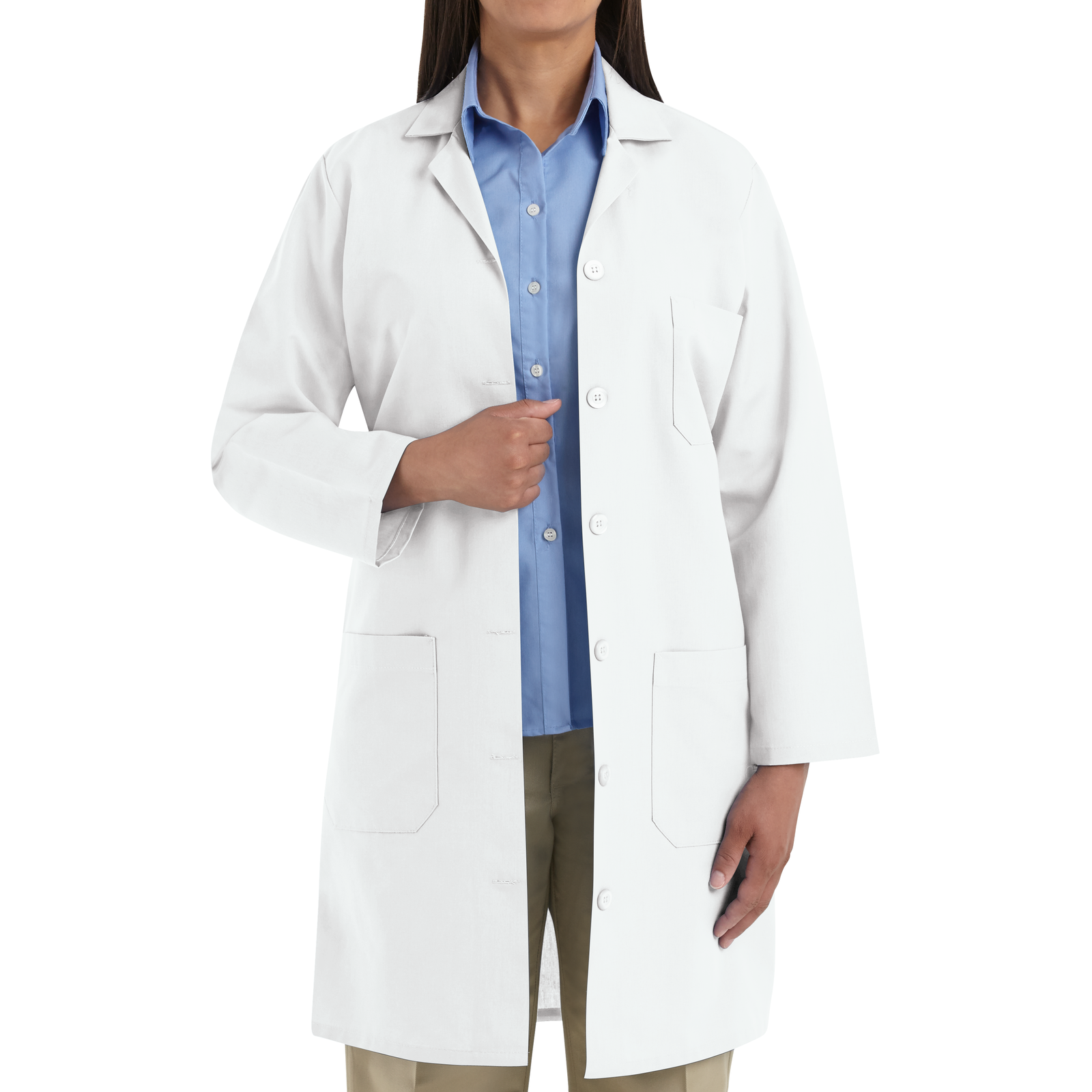 MS_RK_KP13WH_F Red Kap Women's 6 Button Lab Coat - KP13