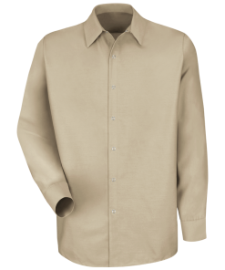 4.25 oz. Men's Specialized Long Sleeve Pocketless Work Shirt Red Kap - SP16