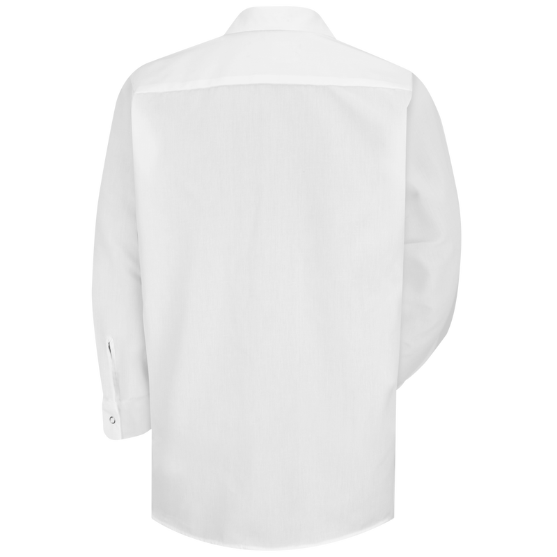 PS_RK_SS16WH_B 5 oz. Men's Specialized Long Sleeve Pocketless Polyester Work Shirt Red Kap TouchTex™ - SS16