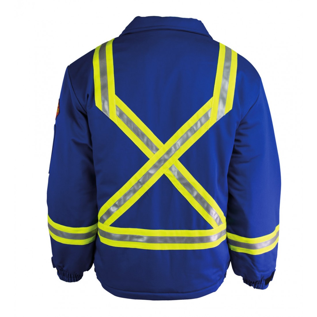 Winter FR Bomber Jacket With Reflective Stripes Keltek 391S Back View Winter FR Bomber Jacket With Reflective Stripes Keltek 391S Back View