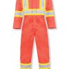 Orange Indura Ultrasoft Coveralls With 4 Inch Safety Striping