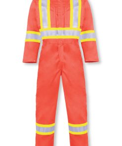 4 Inch Safety Striping Orange Indura Ultrasoft Coveralls