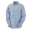 Excel Button Front Dress Uniform Striped Shirts