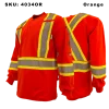FR/AR High Vis 4-inch Striping Orange Henley Shirt - 4034OR