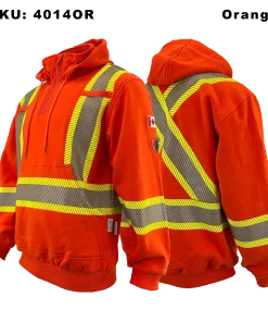 High-Vis FR/AR Pullover Hoodie 4-inch Striping - 4014OR